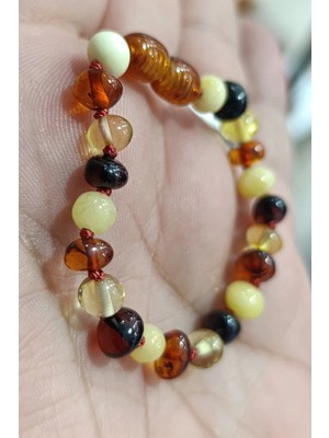 Damla Kehribar Sertifikalı  Natural Doğal Bebek Bileklik