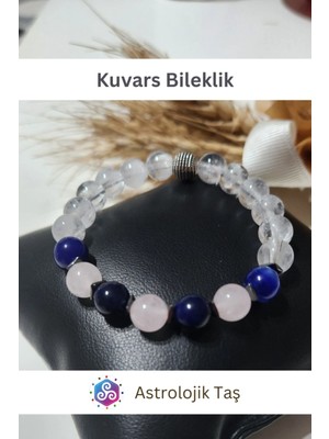 Kuvars Doğal Taş Bileklik (Pembe Kuvars & Kristal Kuvars)