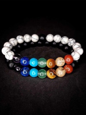 Ametist, Lapis, Turkuaz Aventurin, Kaplan Gözü, Sitrin Doğal Taş Bileklik 8 mm