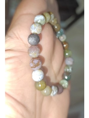 Hint Akik 8 mm Faset Kesim Doğaltaş Bileklik