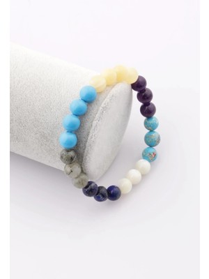 Yay Burcu Taşlarından Oluşan Doğal Taş Bileklik 8 mm Küre Kesim - Burç Bilekliği