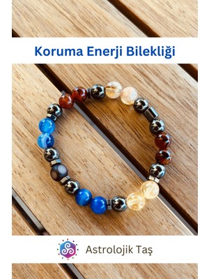 Doğal Taş Koruma Enerji Bilekliği (Nazar)