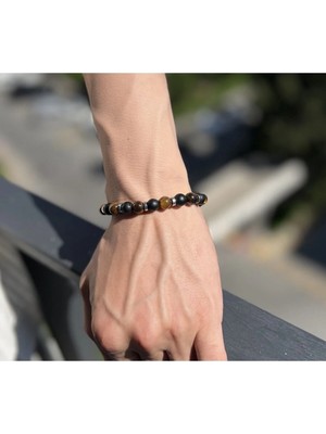 Kaplan Gözü Mat Oniks Doğal Taşlı Bileklik