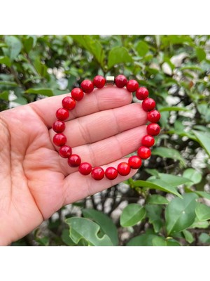 Mercan Doğal Taş Bileklik 8 mm