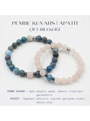 Çift Bilekliği | Doğaltaş Çift Bilekliği | Apatit ve Pembe Kuvars
