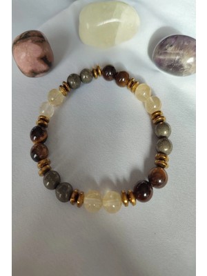 Sitrin,pirit,kaplangözü Hematit Doğaltaş Bileklik