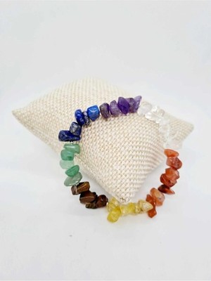Doğal 7 Çakra Bilekliği Kristal Kuvars, Ametist, Lapis Lazuli, Aventurin, Kaplan Gözü, Sitrin, Akik