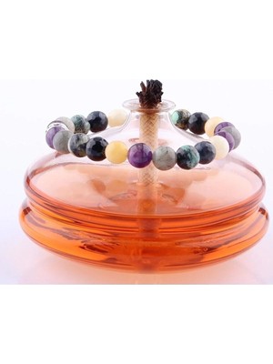 Dumortierit, Varisit, Kalsit, Labradorit, Ametist Doğal Taş 8 mm Bileklik
