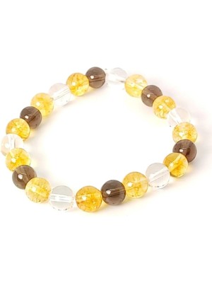 Sitrin Kristal Kuvars Dumanlı Kuvars Bileklik 8 mm