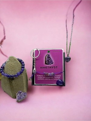 Ametist Doğal Taş Set (Sertifikalı)