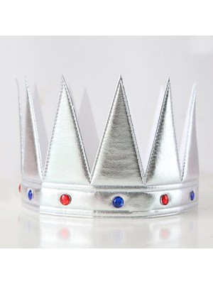 İsmiyle Al Yumuşak Gümüş Kral Tacı 55 cm
