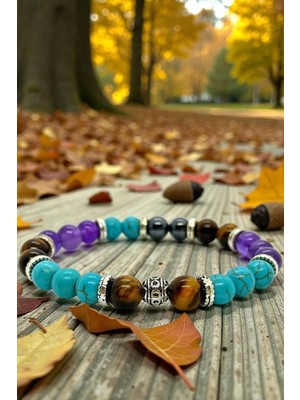 Doğaltaş - Nazar Bilekliği - Turkuaz - Kaplan Gözü - Ametist - Hematit - Unise