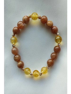 Sertifikalı Güneş Taşı, Sitrin Doğaltaş Bileklik