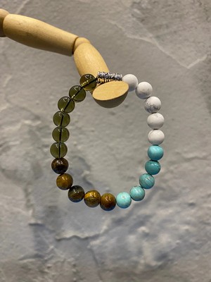 Akrep Burcu Bilekliği - ( Dumanlı Kuvars, Kaplangözü, Turkuaz, Havlit Taşı)