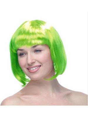 İsmiyle Al Yeşil Küt Peruk Saç