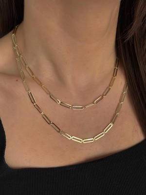 Luseda VIP Gold İnce Ataç Zincir 90+5CM Ayarlanabilir Uzun Kolye