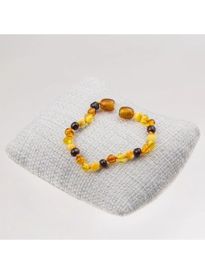 Damla Kehribar Bebek Bilekliği Karma Renk-Baltık Kehribarı-Sertifikalı Ürün