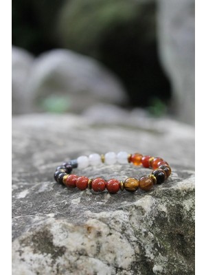 Aslan Burcu Inci Kaplan Gözü Lal Akik Çilek Kuvars Doğaltaş Bayan Burç Bileklik