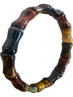 Kaplan Gözü Özel Kemik Model Kesim Doğal Taş Bileklik