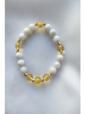 Sertifikalı Ay Taşı, Sitrin Doğaltaş Bileklik