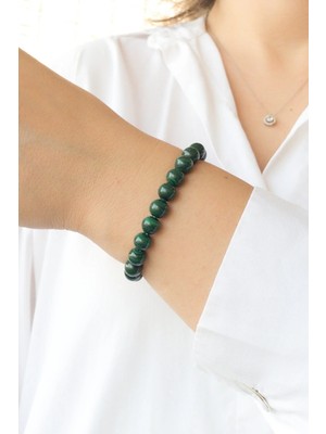 Doğal Taş Bileklik Malakit 4 - 5 -6 . Çakra , Akrep ve Oğlak Burcu Enerji Taşı