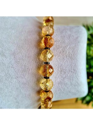 Zirve Kalite Faset Sitrin(Bereket-Şans Taşı) Doğal Taş Bileklik