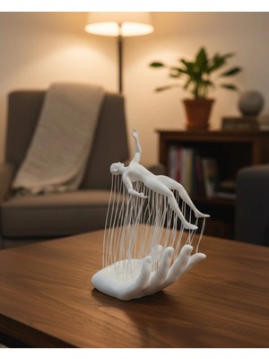 Shopwave 3D El Insan Figürü Beyaz Modern Sanatsal Dekoratif Biblo