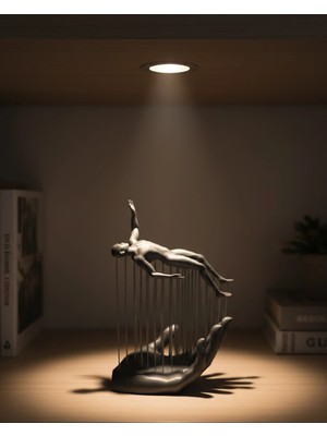 Flamex 3D El Insan Figürü Gri Soyut Modern Dekoratif Biblo