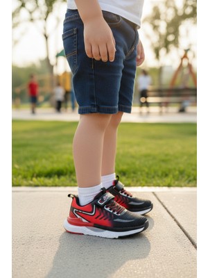 Enoch Çocuk Spor Ayakkabı Cırtlı Yüksek Esnek Tabanlı Kolay Giyim