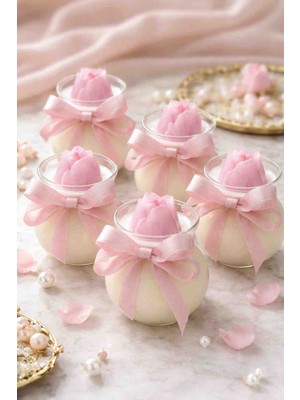 Liora Cam Bardak Lale Soya Mum Pamuk Fitil