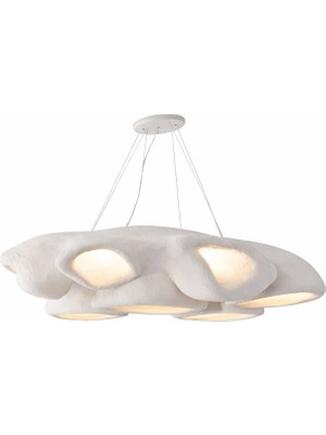 Noya Lighting Tekli Sarkıt Avize - Beton Avize - Stone Taş Avize - Modern Lüks Avize - 6 Başlıklı - 80*60 cm