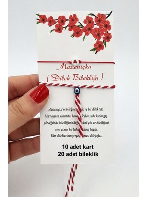 By Dilek Çetin Acessorry Marteniçka Kalp Figürlü Dilek ve Şans Bilekliği(10 Adet)