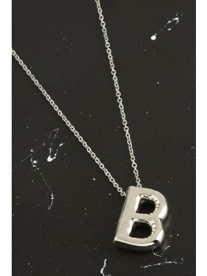 Zero Land Storozde B Harfli Balon Kolye - Gümüş Rengi