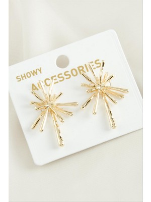 Zero Land Storozde Ağaç Trend Metal Küpe - Sarı