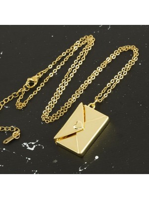 Zero Land Storozde Mektup Kapaklı Çelik Kolye - Sarı