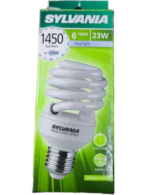 Sylvania 23W Beyaz Tasarruflu Ampul E-27 Duy Tipi ile 1450 Lumen Aydınlatma Sağlar