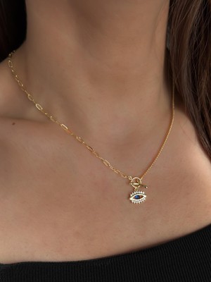 Luseda Nazar Göz Detaylı 45 cm VIP Kolye