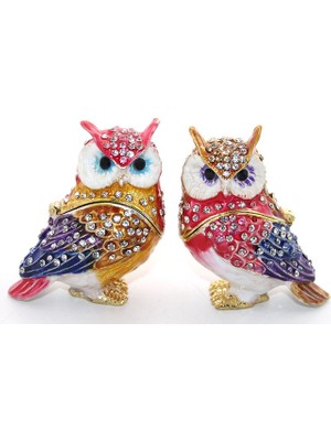 Najmaddin Swarovski Taşlı 2'li Baykuş Seti