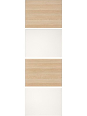 Sürgü Kapak Paneli, Ağartılmış Meşe Görünümlü-Beyaz, 75X236 Cm, Çift Taraflı