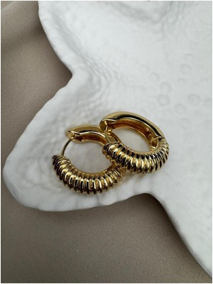 Luseda Altın Kaplama VİP Halka Küpe