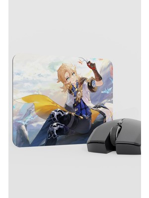 mousepad bastir Albedo Genshin Impact Anime Gacha V1 – 22X18 Gaming Mouse Pad Fare Altlığı