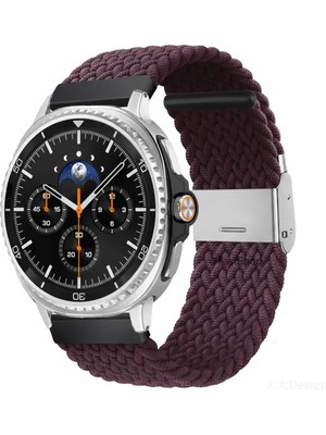 MMP Shop Samsung Galaxy Watch 8 40MM / 44MM / 46MM Classic Uyumlu Metal Clips Kumaş Örgü Akıllı Saat Kordon