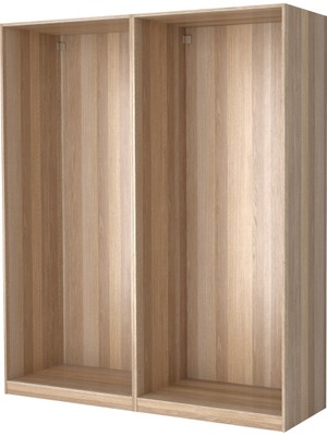 Gardırop Iskeleti, Ağartılmış Meşe Görünümlü, 200X58X236 cm