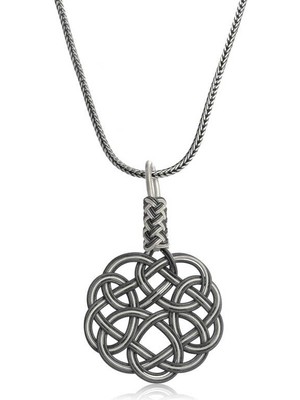 Tienda Elegante Gümüş Kazaziye Örgü Kadın Kolye