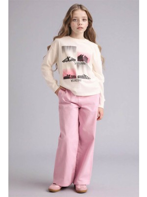 DeFacto %100 Pamuk Wide Leg Gabardin Pantolon Kız Çocuk G0607A826SM
