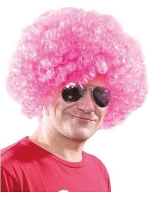 İsmiyle Al Açık Pembe Renk Kıvırcık Afro Bonus Peruk