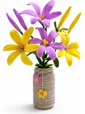 Akın Hediyelik El Yapımı Şönil Yapay Çiçek Aranjmanı