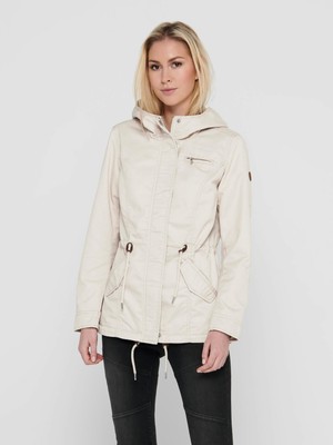 Only Onllorca Kadın Mont 15216452 Uzun Kol Midi Yeşil Dik Yaka Günlük Stil Düz Desen