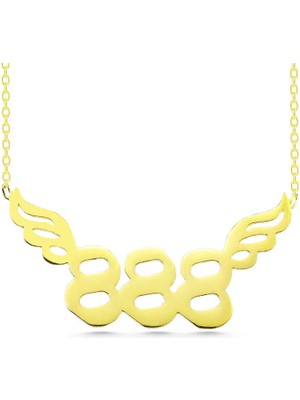 Tienda Elegante Gümüş Gold 888 Melek Sayısı Kadın Kolye