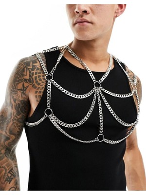 Ravinity Kalın Zincirli Erkek Vücut Aksesuarı, Vücut Zinciri